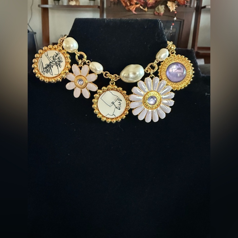 Coach authentic RARE Bonnie Cashin charm bracelet  Msrp 228 NEW pearls,gold tone - Picture 7 of 7